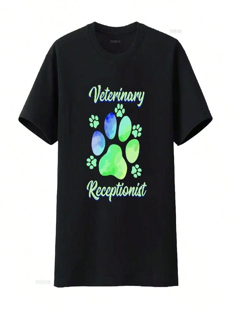 Vet Tech T Shirt Reception Veterinarian Animal Veterinary Receptionist Vintage Washed Soft Breathable Graphic Versatile S разноцветный