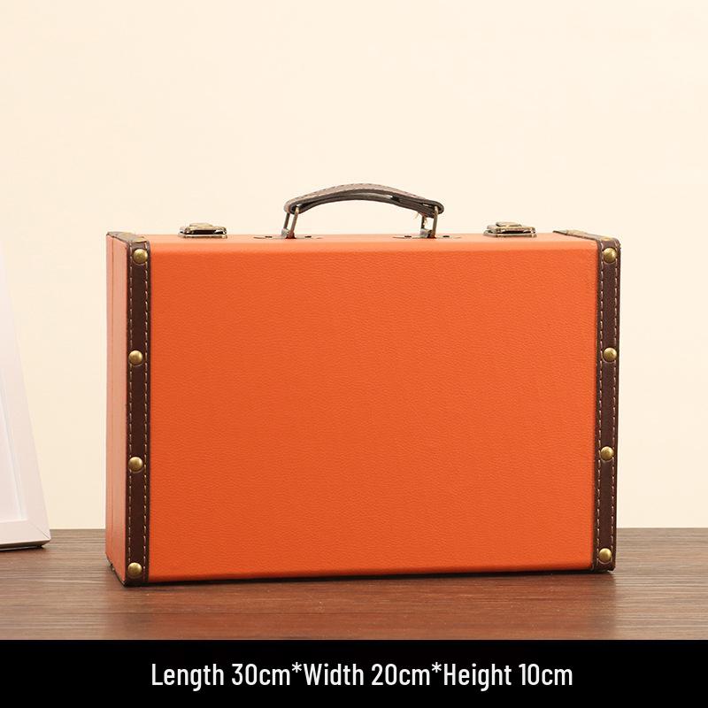 Vintage American Retro Leather-Wooden Suitcase Display and Photography Prop