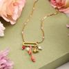 New Ocean Vacation Style Pearl Color Color Crystal Jewelry Accessories Pink Necklaces Charm Pearl Crystal Pendants
