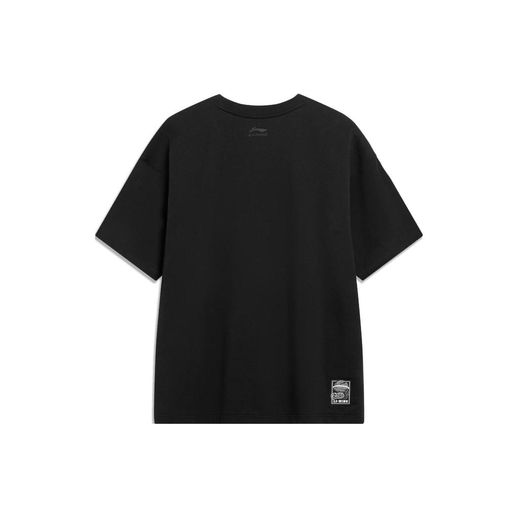 Li-Ning Quick-Dry Breathable Cool Letter Print Pullover Round Neck Comfortable Casual Short Sleeve T-Shirt Men Tops Black AHSUD81-2