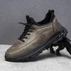 Men's Casual Sneakers Plus Fleece Fashionable Lace Up Running Shoes Man Autumn Casual Leather Walking Sneakers Training Footwear