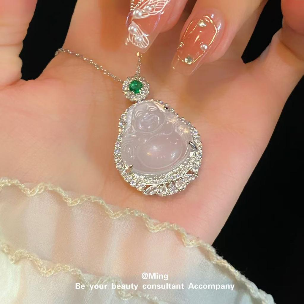 Four Leaf Clover Pendant Necklace For Women Fashionable Zircon Crystal Adjustable Chain Delicate And Versatile Jewelry