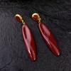 New French Retro Feng Shui Drip Shaped Earrings, Versatile and High-end, Hanging Long Earrings and Earrings