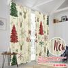 2pcs,2D plane printing Creative Curtains Christmas Trees Snowflakes Reindeer (3) Durable 100% Polyester Fabric (without rod)