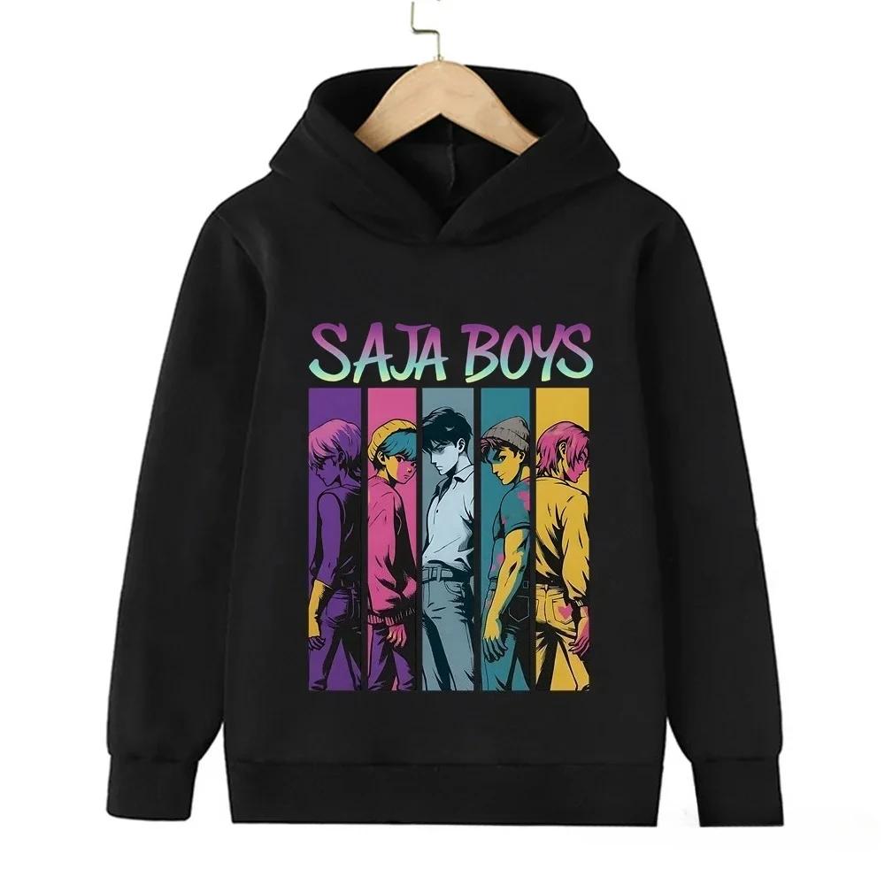 Kids Boys Girls Anime Clothes Kpop Demon Hunters Casual Fashion Warm Autumn Winter Saja Boys Hooded Children Hoodies Sweatshirt