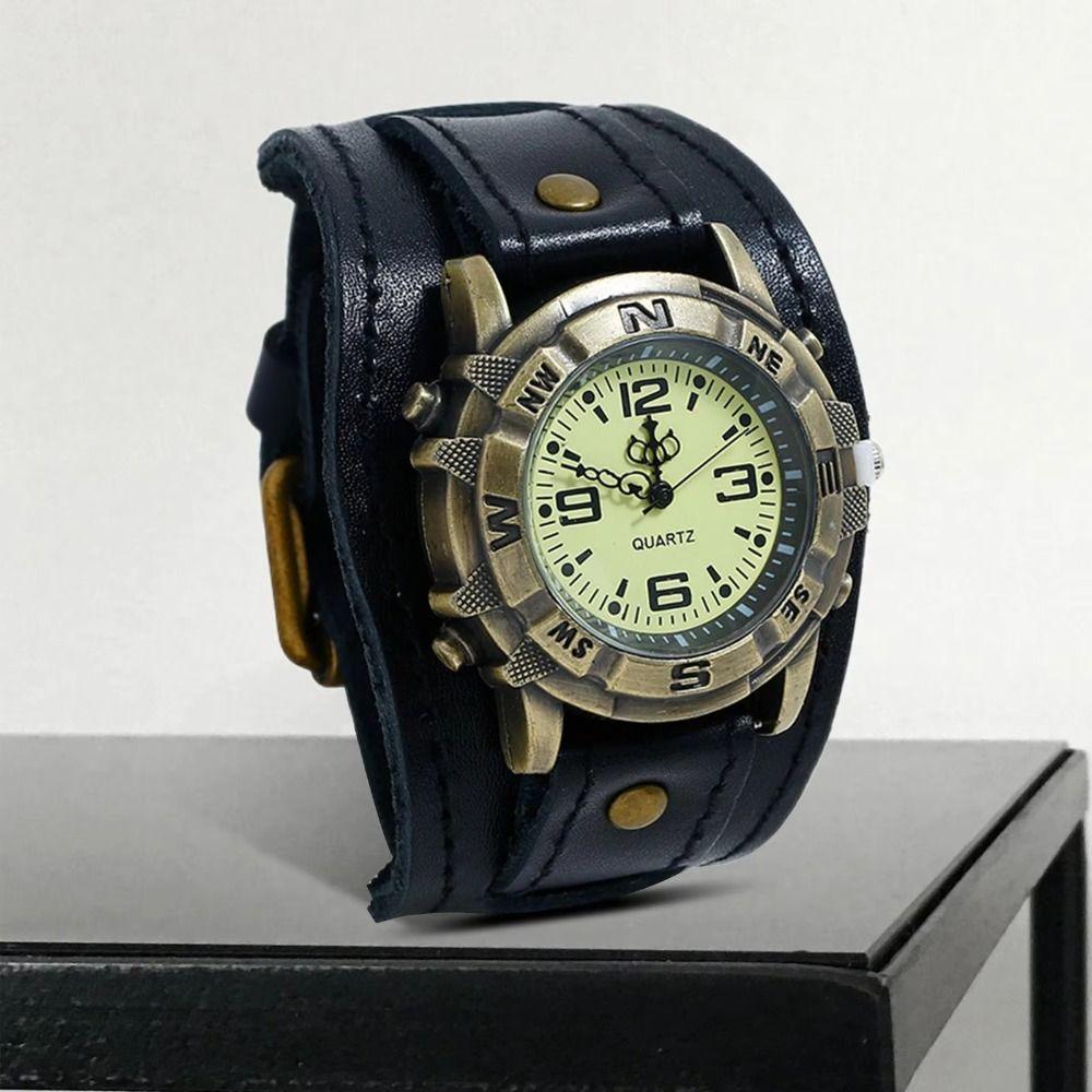 Cowhide Strap Cowhide Bracelet Watch Black Brown Watch Bracelet Leather Strap Watch Casual