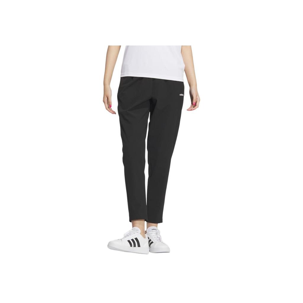 Adidas Comfortable Skin-Friendly Elastic Nine-Point Casual Pants Women Bottoms Black JI6003