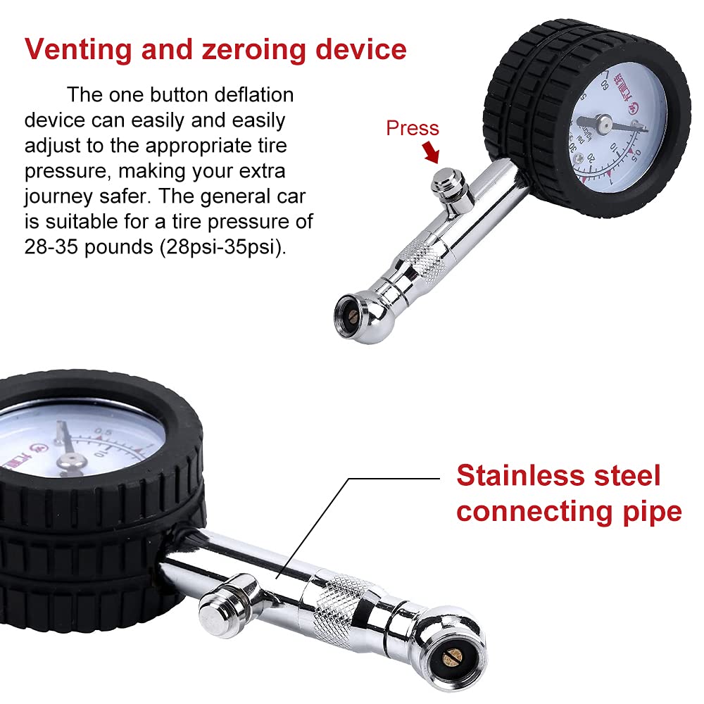 Tire Pressure Gauge, Tire Inflator with Large Display for Cars Motorcycles and Bicycles