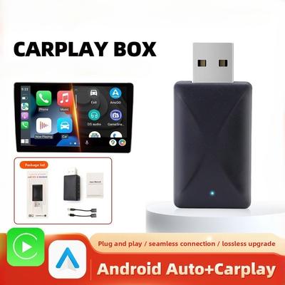 Compact Wireless Carplay Adapter Plug and Play Wired To Wireless Carplay Android Auto Dual Mode