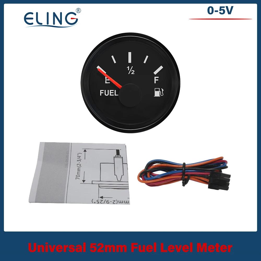 ELING 52mm (2'') Signal 0-5V Fuel Level Gauge Fuel Gauge with Red Backlight Working Volt 12V 24V for Car Boat VAN