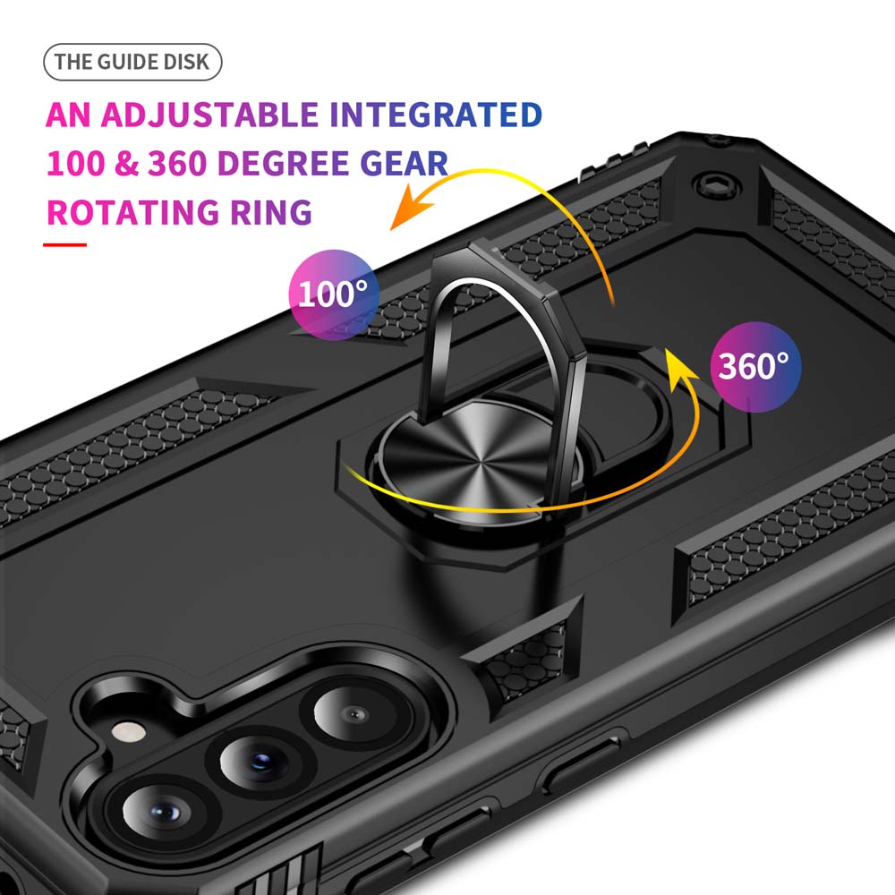 High End Armor Car Magnetic Phone Case for Samsung Galaxy A57 A37 A27 A17 A07 A56 A36 A26 5G Metal Ring 360° Rotatable Bracket Shockproof Bumper Cover