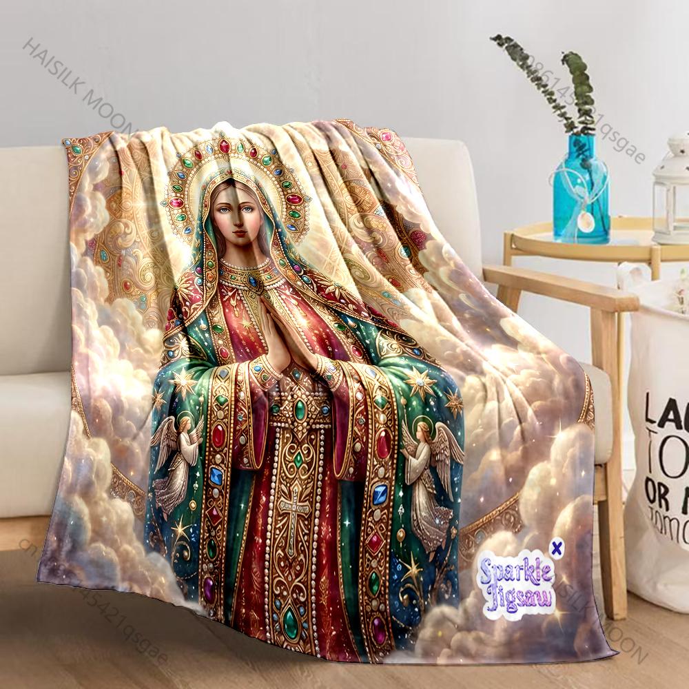 1PC Ornate sacred prayer scene print blanket Prayer blankets for believers suitable for home sofa camping travel car