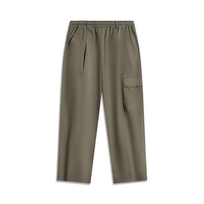 Li Ning CF Outdoor Multi-Pocket Straight Leg Casual Pants Women Bottoms Tea-Green AKXV074-2