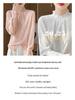 Ruffled Hem Knit Lace Long-Sleeve Spring Top, Fashionable for Outdoor Wear