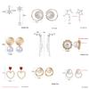 Simulated Pearl Women Dangle Earrings Korean Elegant Crystal Wedding Jewelry Party Gifts Boucles D'oreilles