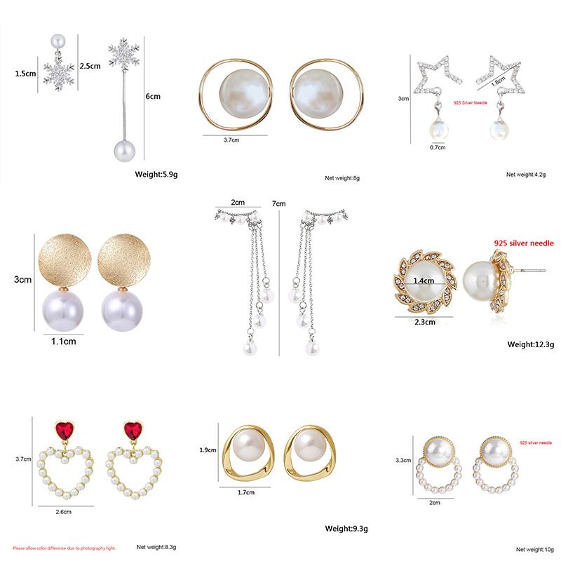 Simulated Pearl Women Dangle Earrings Korean Elegant Crystal Wedding Jewelry Party Gifts Boucles D'oreilles