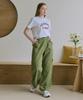 5OML Cotton Cargo Wide Elastic Waist Pants (Beige)