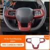 Red Carbon Center Steering Wheel Covers For Ford Mustang 2024 2025 Accessories
