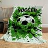 1PC Soccer BallOutdoor Flannel Blanket - Soft Plush Decor for Picnics, Camping, Bedroom, Playroom, Office, or Lunch Break 1238A