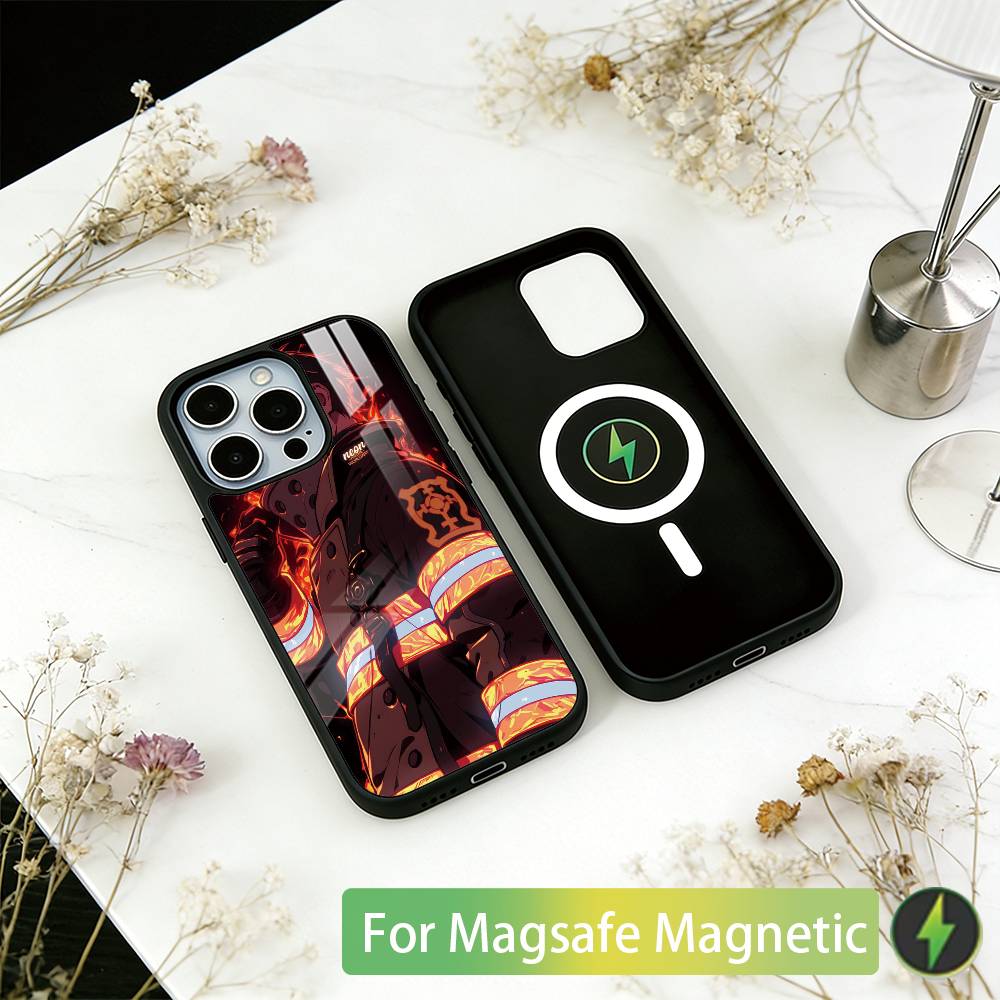 

Fire Force Shinra Kusakabe Phone Case For iPhone17,16,15,14,13,12,11 Plus,Pro Magnetic with Magsafe Wireless Charging iPhone16Pro