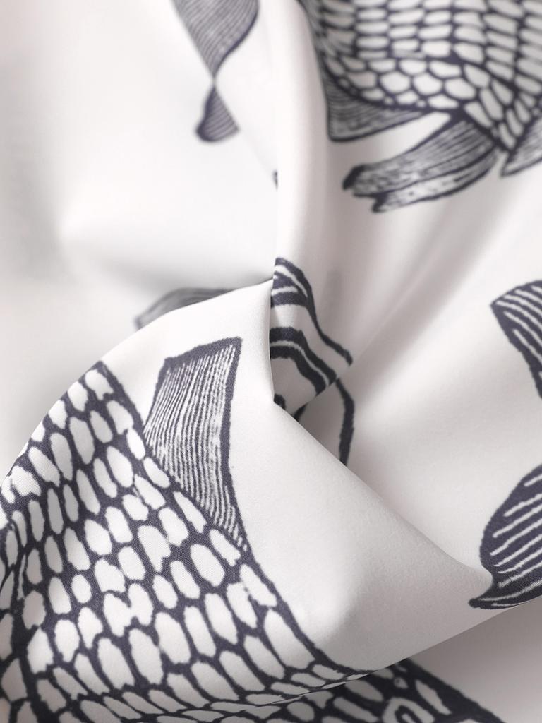 Übergroßes, lockeres Vintage-Kurzarmhemd mit Karpfen-Vollfisch-Print für Herren, lockeres Sommerhemd, trendiges Streetwear-Oberteil für Männer