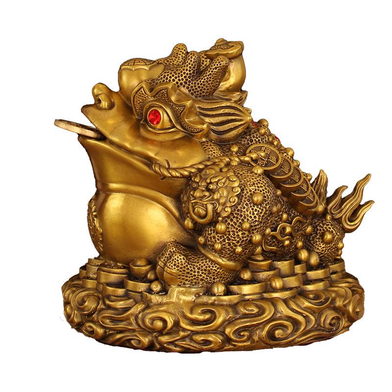 Brass Golden Ornament Lucky Cicada Shop Opening Gift Living Room Office Decoration Auspicious Toad Craft