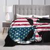 Punishers American Flag United States USA Blanket Cover Fleece Soft Throw Blanket for Bedroom Sofa Bedroom Quilt