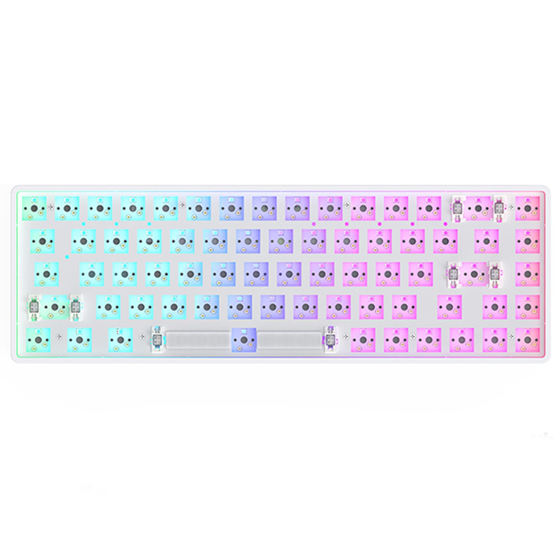 

MAG68 Hot-Swappable Bluetooth+USB Wired+2.4G Wireless Mechanical Keyboard Kit with 68 Keys White