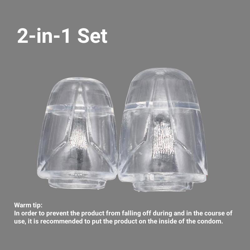 2pcs Bold Penis Sleeves Lasting Glans Extender Condom Delay Cock Ring Sheath Sex Toys for Man