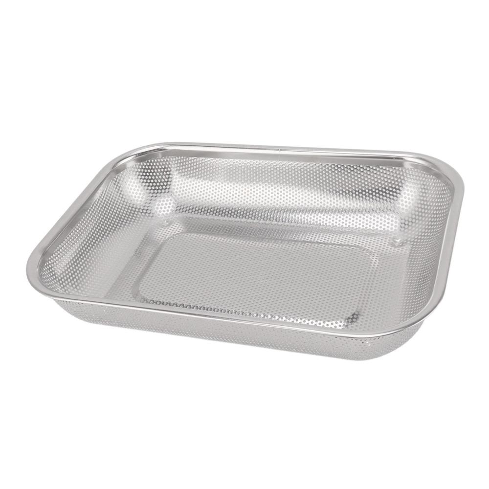 Stainless Steel Rectangular Strainer Basket S/L Mesh Drain Basket  Oil Straining