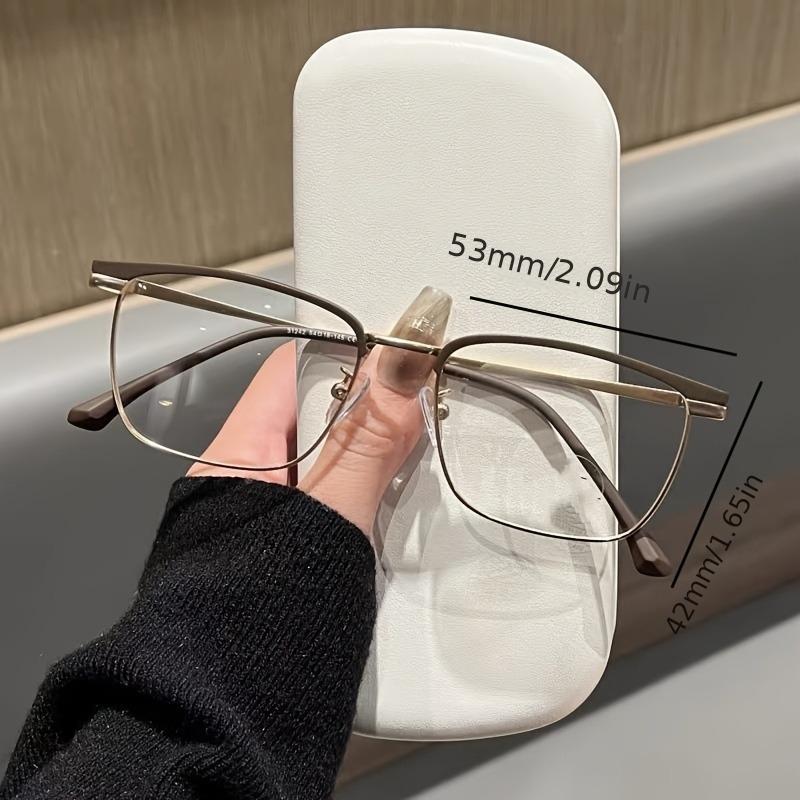 2PCS Square Half Frame Metal Business Glasses for Men Anti Blue Light Glasses Computer Anti Radiation Glasses for Women