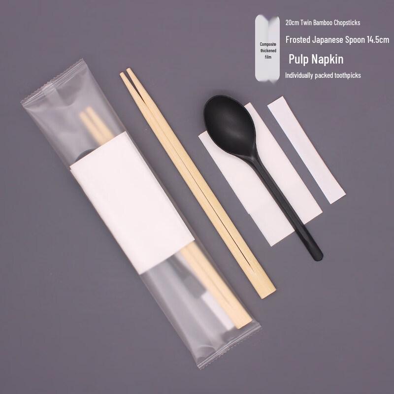 

Disposable Bamboo Chopsticks & Spoon 4-Piece Set