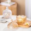 European Glass Candy Jar with Lid - Crystal Souvenir or Wedding Box, Large Sealed Roman Style Home Storage