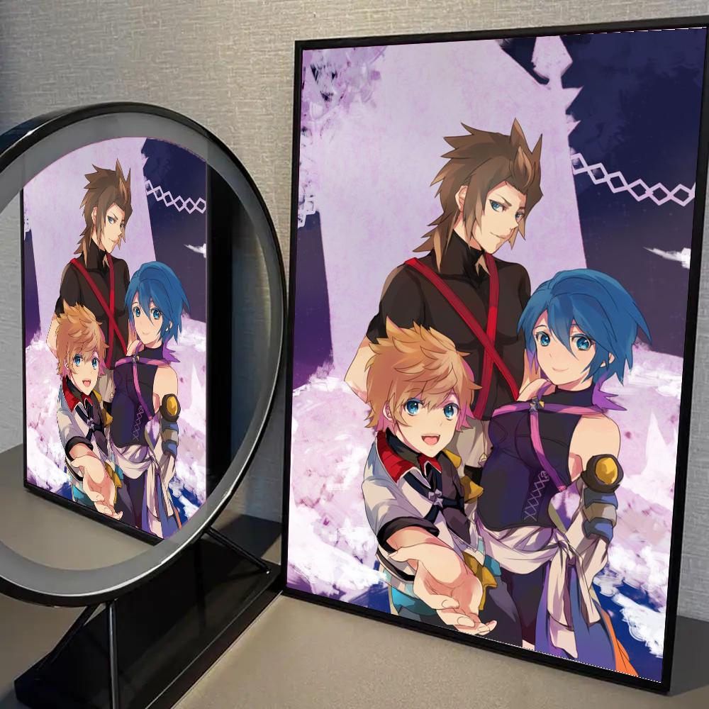 1pc Nordic Kingdom Hearts Anime Poster Self-adhesive Art Waterproof Paper Sticker Coffee House Bar Room Wall Decor