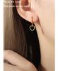 Hong Kong Retro Heart-Shaped Peach Earrings: 18k Gold, Titanium Steel, Lightweight, Colorfast for Women.