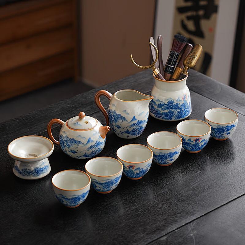 Lainuo Huang Ru Kiln Xishi Teapot 10-Piece Chinese Tea Set