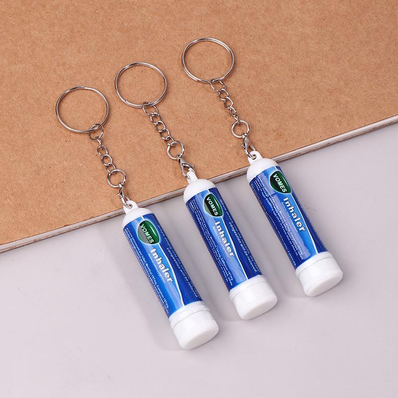 5Pcs Nasal Stick Keychain Boosts Focus Inhaler Tubes Cooling Essential Oil Nasal Inhaler Aromatherapy Energy Bar