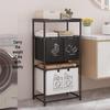 Brazilian Double-Layer Laundry Organizer: Multi-Functional Clothes Sorting Basket and Shelf.