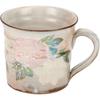 Kyoyaki Kiyomizu-yaki Shunzan Kiln Mug, Approx. 260ml, Luster Floral Pattern, Pink, Made In Japan, 276096