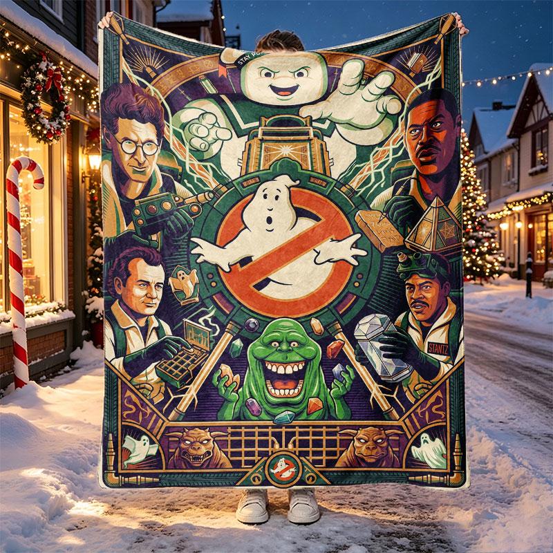 Ghostbusters Pattern Blanket for Home Decoration, Bed, Sofa, Car Travel, Camping, Suitable for All Seasons, Birthday Christmas Gift