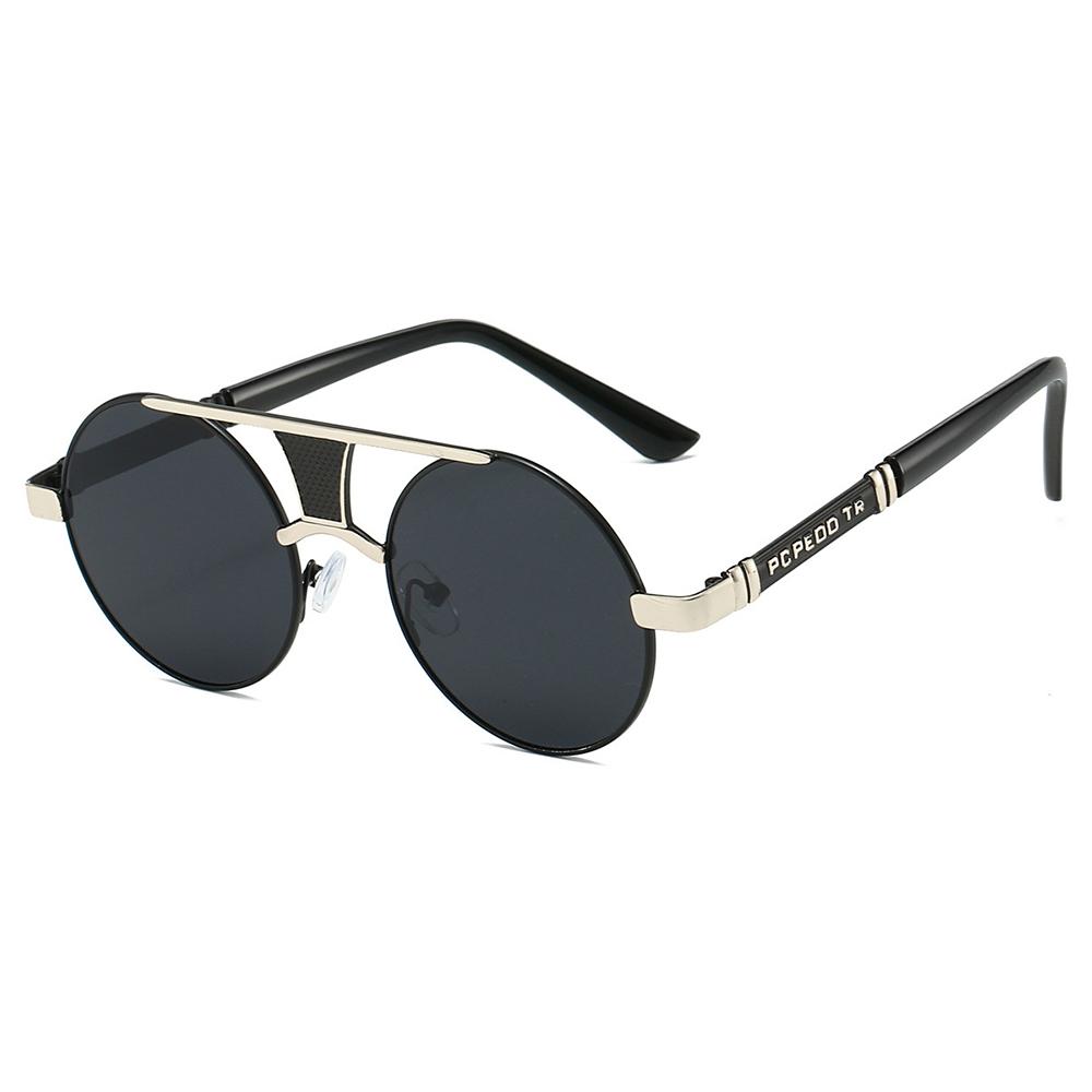 Fashion Vintage Round Sunglasses Retro Double Bridge Men's Shades Casual Luxury Design Decor Sun Glasses for Women & Men