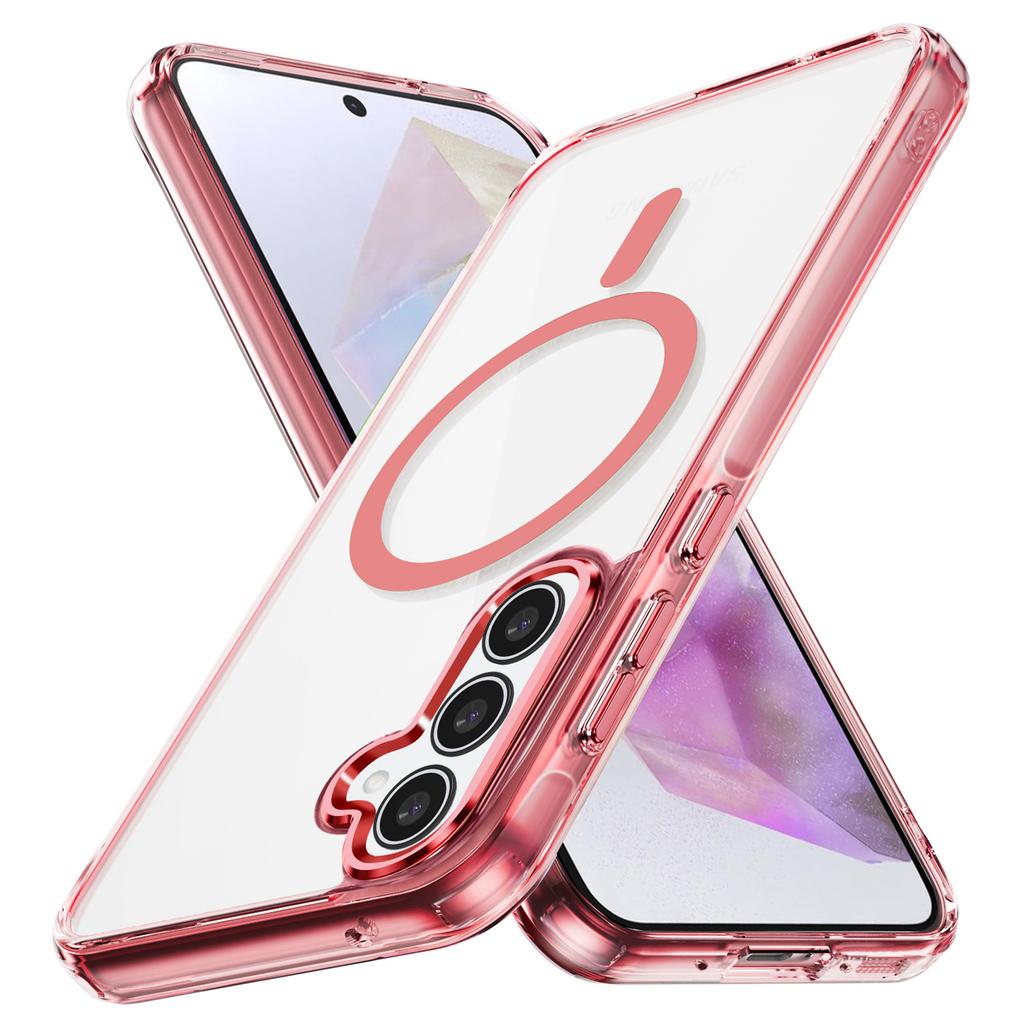 For Samsung Galaxy A35 5G Magnetic Phone Case TPU Frame Clear PC Back Cover