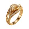 Gold Tone Floral Ring for Women, Calla Flower Zircon Fashion Jewelry with Openwork Detail for Date Night Styling
