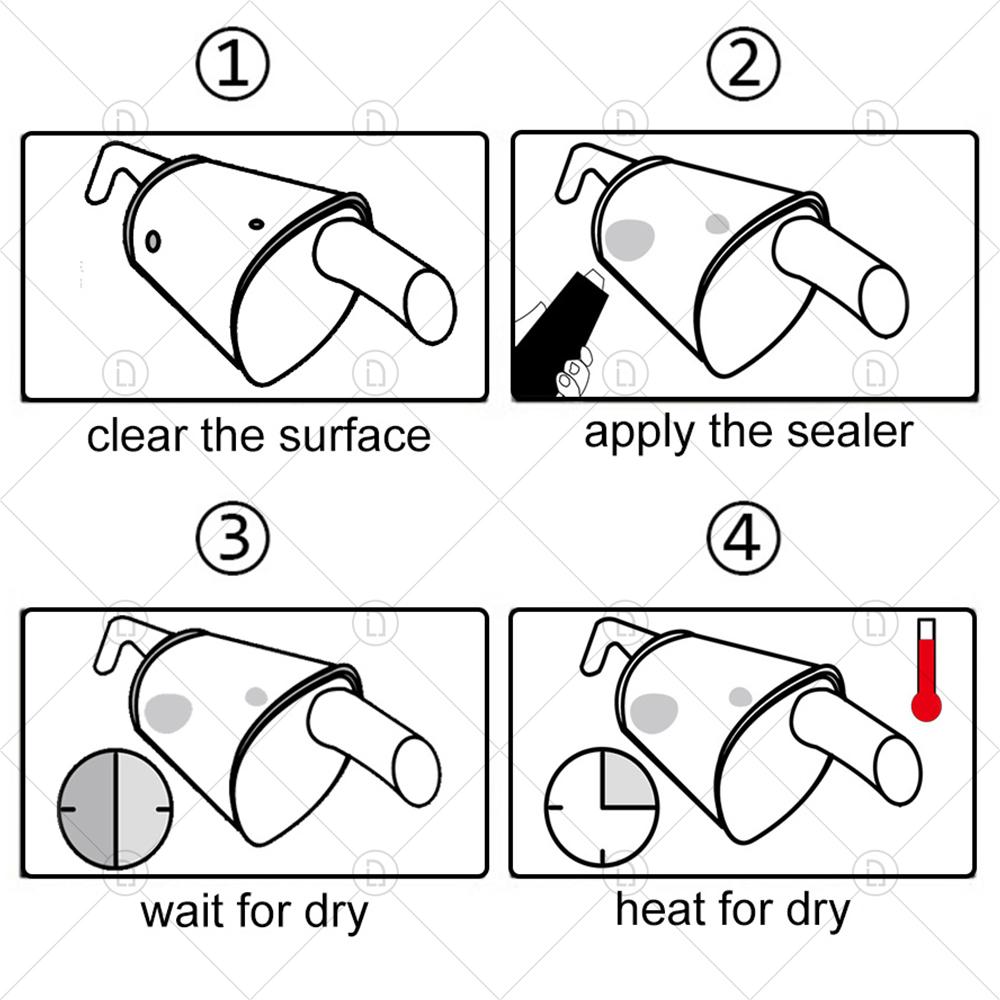 Car Exhaust Pipe Filler Glue High Temperature Silicone Sealant Repair Paste Motorcycle Auto Muffler Tailpipe Leaks Plugging Air