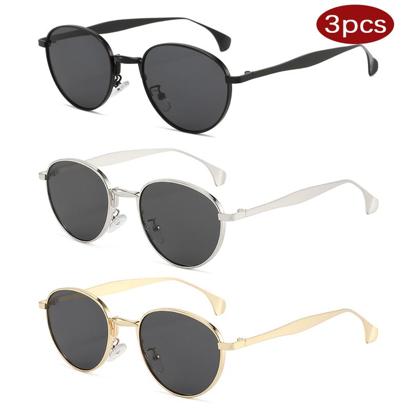 Durable High Quality Retro Edgy Punk Designer Style Stylish Trendy Alloy Metal Round Shaped Female Women Sun Glasses