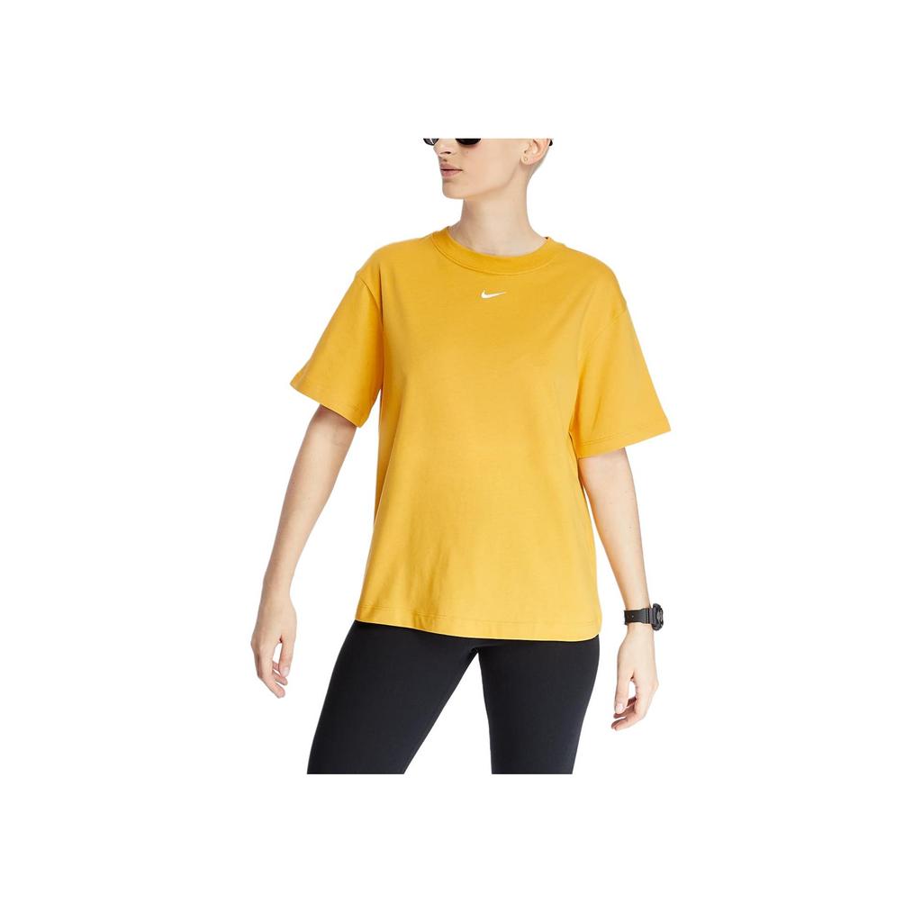 Nike Sportswear Essentials Solid Embroidered Small Logo Casual Sports Knit Short Sleeve Drop Shoulder T-Shirt Women T-Shirts CT2587-213