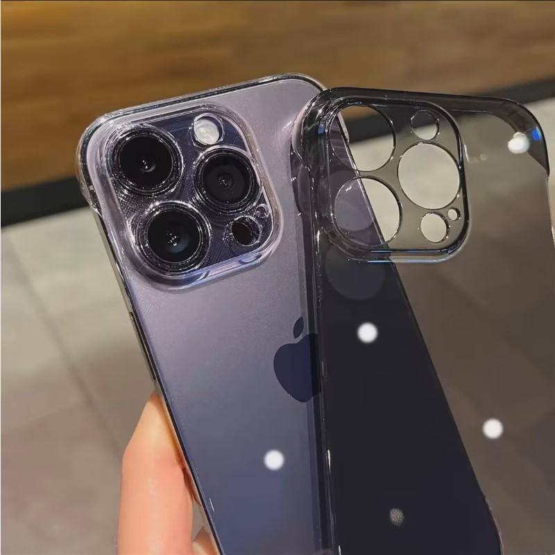 Ultra Thin Transparent Frameless Case For iPhone 16 15 14 13 12 Mini 11 Pro Max X XR XS Plus Hard Plastic Slim Shockproof Cover