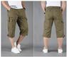 Men's Summer Cropped Trousers Overalls Loose Thin Multi Pocket Outdoor Sports Casual Shorts
