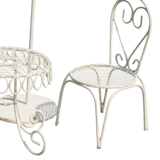 Yousheng Dollhouse Miniature Bistro Table/Chairs/Beach Umbrella Accessories, Metal 1:12 Scale Miniatures, Outdoor Coffee/Tea Furniture, Fairy Garden