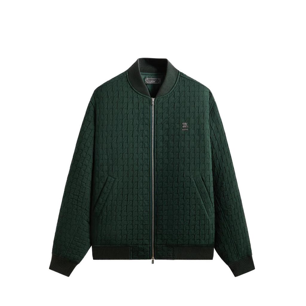 Kith Check Quilt Avery Bomber Jacket Stadium Men Outerwear Green KHM011003-302